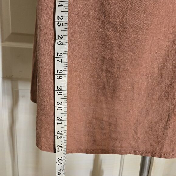 ASOS Bardot Dress Linen Viscose Dusty Pink 12 Off Shoulder Tunic - Picture 5 of 9